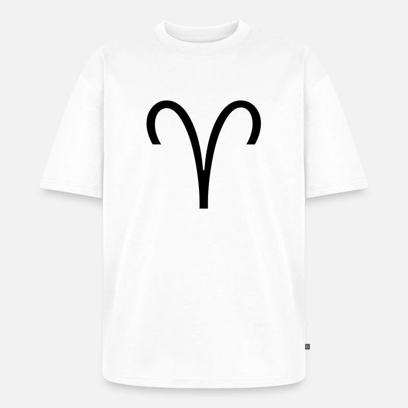 Sternzeichen: Widder - Unisex Premium Oversized Bio T-Shirt - Weiß