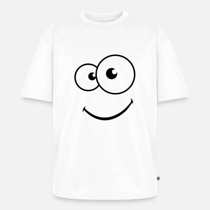 laechender_smiley - Unisex Premium Oversized Bio T-Shirt - Weiß