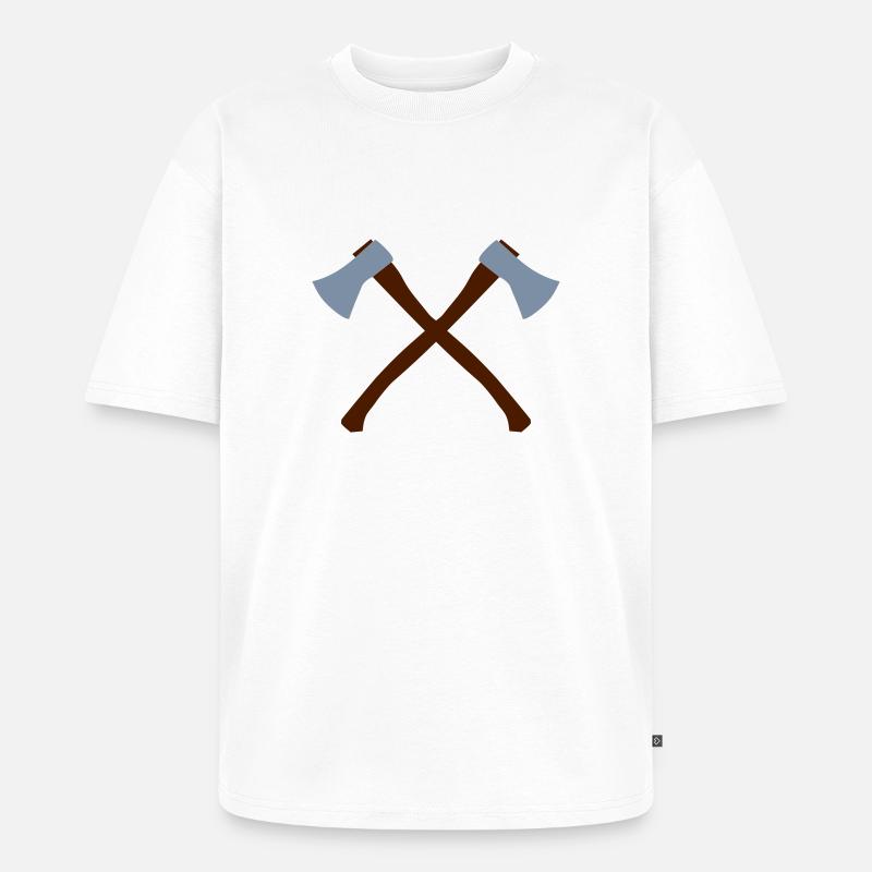 Axt - Unisex Premium Oversized Bio T-Shirt - Weiß