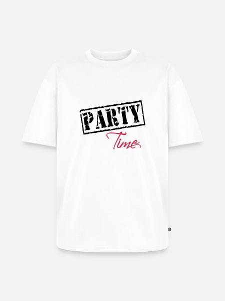 Party Time - Unisex Premium Oversized Bio T-Shirt - Weiß