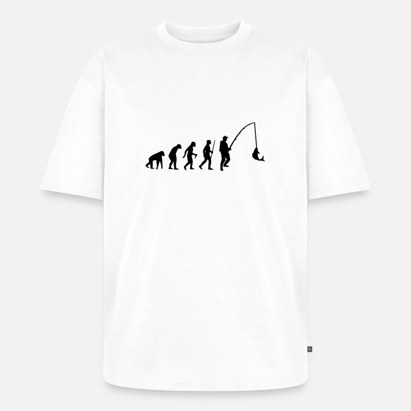 EVOLUTION FISH! - Unisex Premium Oversized Organic T-Shirt - white