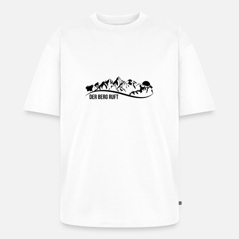 der berg ruft - Unisex Premium Oversized Bio T-Shirt - Weiß