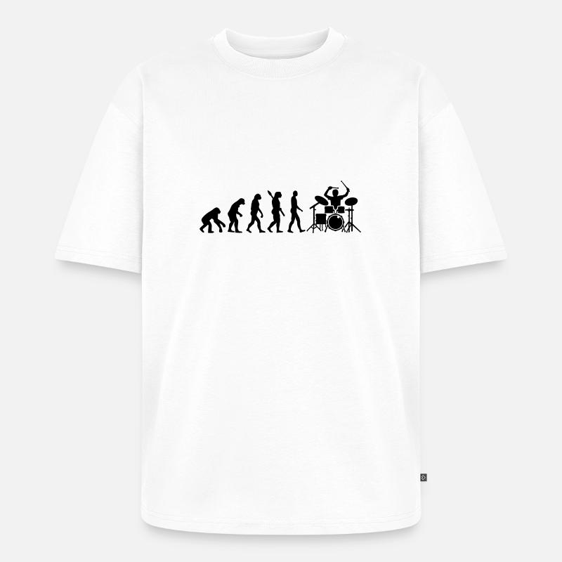 Evolution Batterie - T-shirt Premium bio oversize Unisexe - blanc