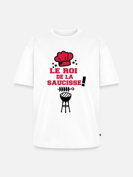 roi de la saucisse - T-shirt Premium bio oversize Unisexe - blanc