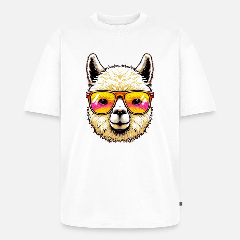 Alpaka - Unisex Premium Oversized Bio T-Shirt - Weiß