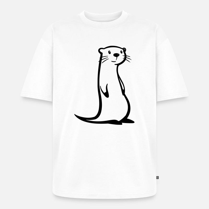 Otter - Unisex Premium Oversized Bio T-Shirt - Weiß