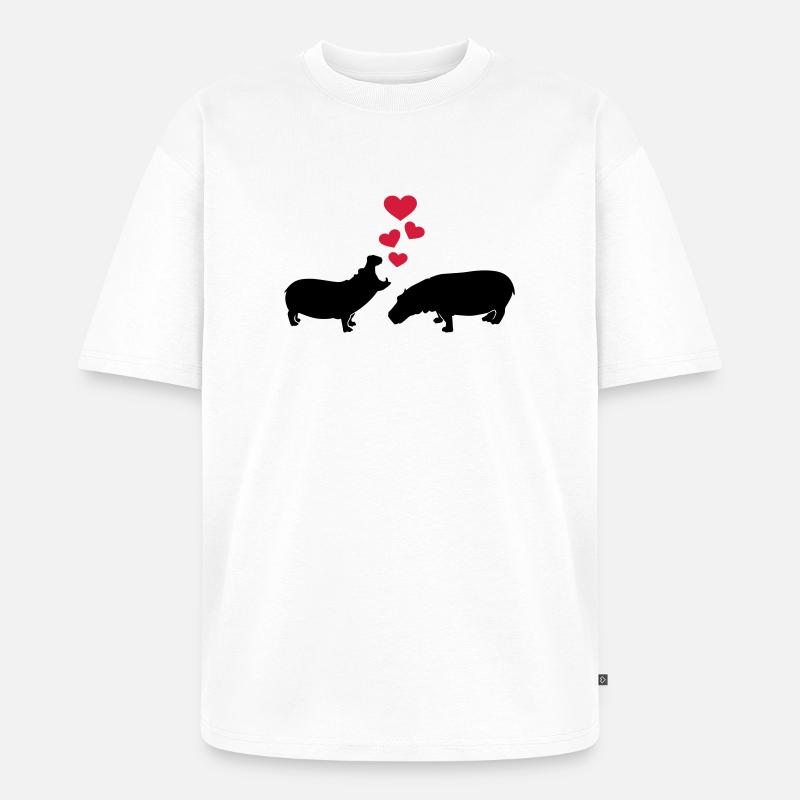 Nilpferd - Unisex Premium Oversized Bio T-Shirt - Weiß