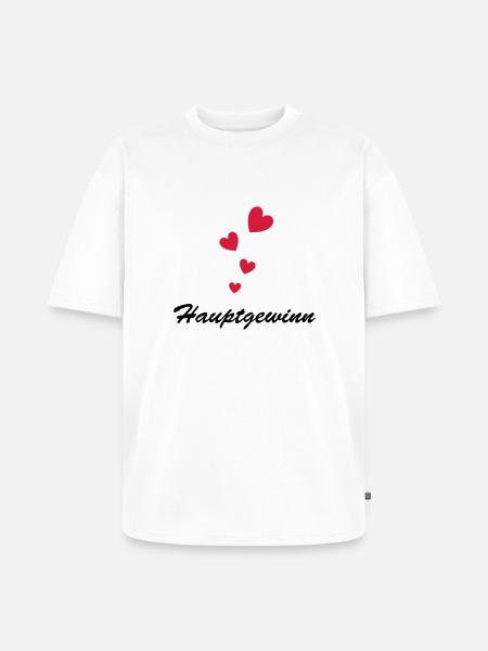 Hauptgewinn - Unisex Premium Oversized Bio T-Shirt - Weiß