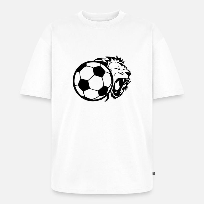 Fußball Löwe - Unisex Premium Oversized Bio T-Shirt - Weiß