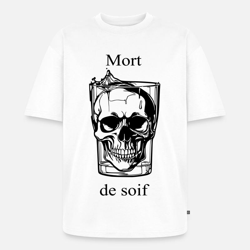 Schädel – Tod des Durstes - Unisex Premium Oversized Bio T-Shirt - Weiß