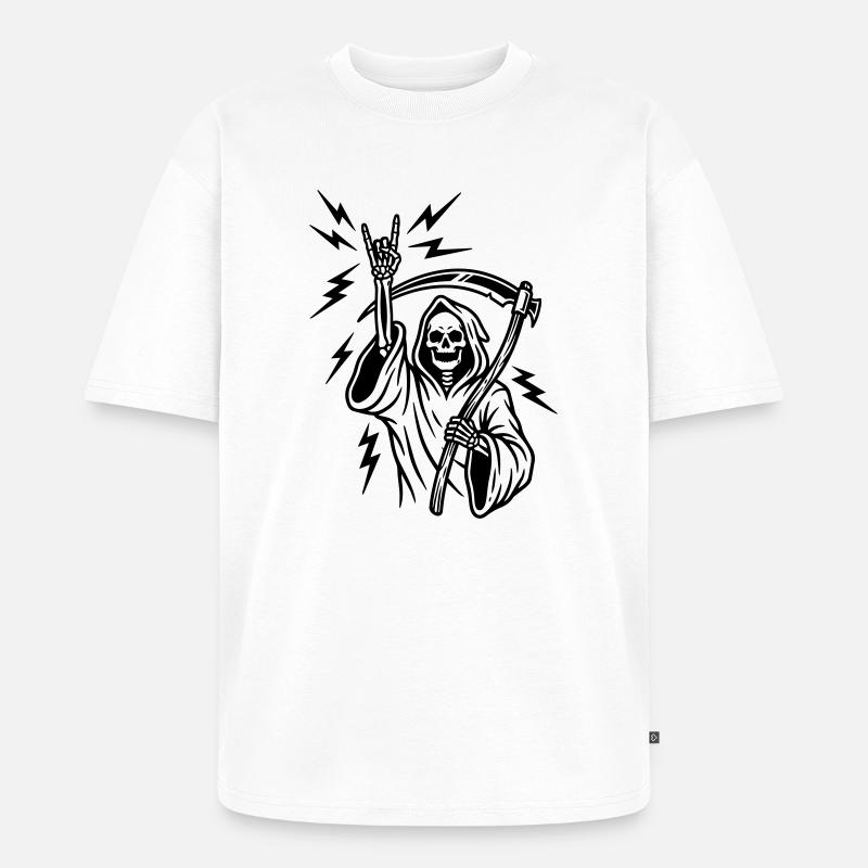 Main de roche dure - T-shirt Premium bio oversize Unisexe - blanc