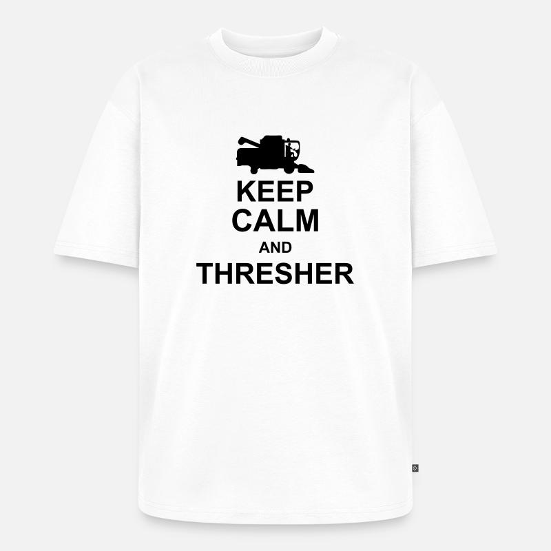 keep calm and thresher kg10 - Unisex Premium Oversized Bio T-Shirt - Weiß