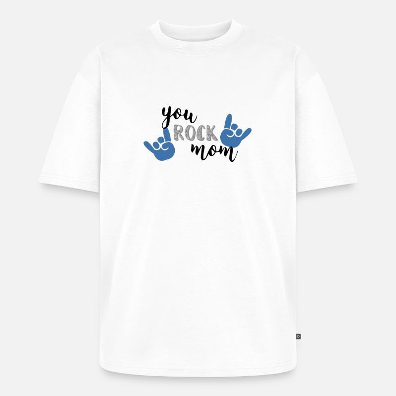 Sie rocken Mutter blaue Version - Unisex Premium Oversized Bio T-Shirt - Weiß