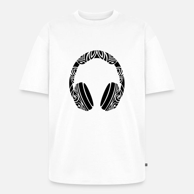 ausgefallene kopfhörer - Unisex Premium Oversized Bio T-Shirt - Weiß