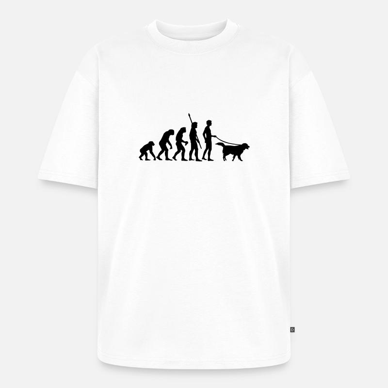 evolution_dog - Unisex Premium Oversized Bio T-Shirt - Weiß