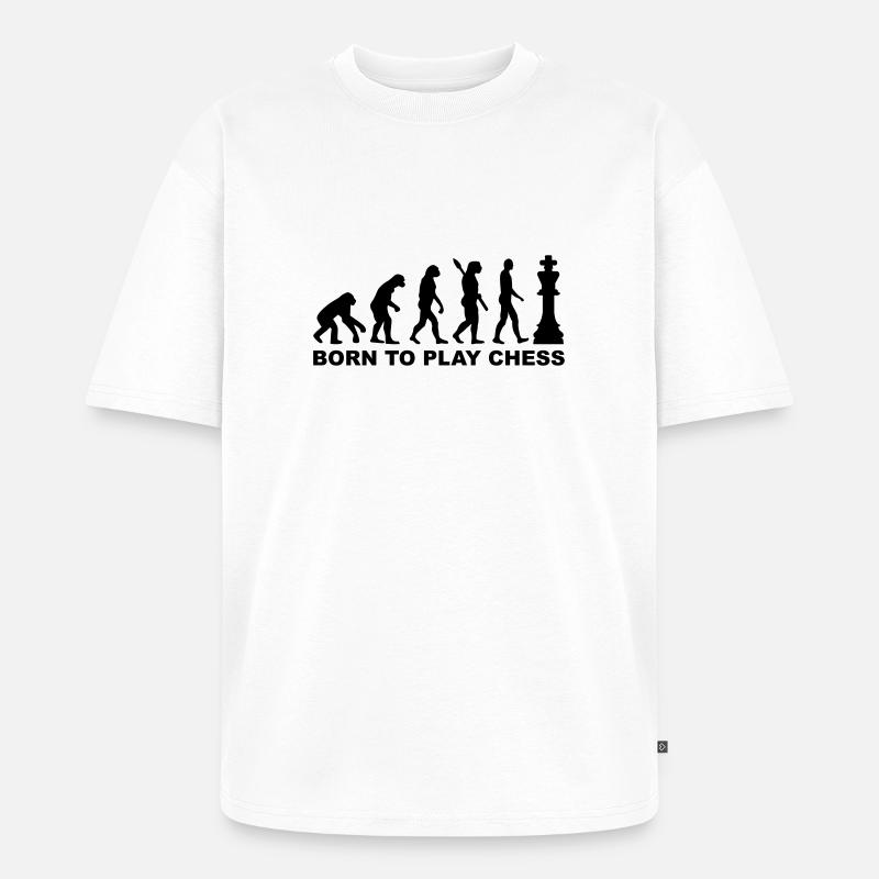 Evolution Chess - T-shirt Premium bio oversize Unisexe - blanc