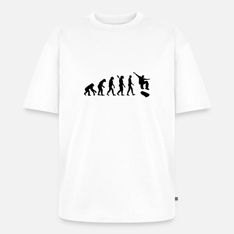 Evolution Skateboard - Unisex Premium Oversized Bio T-Shirt - Weiß