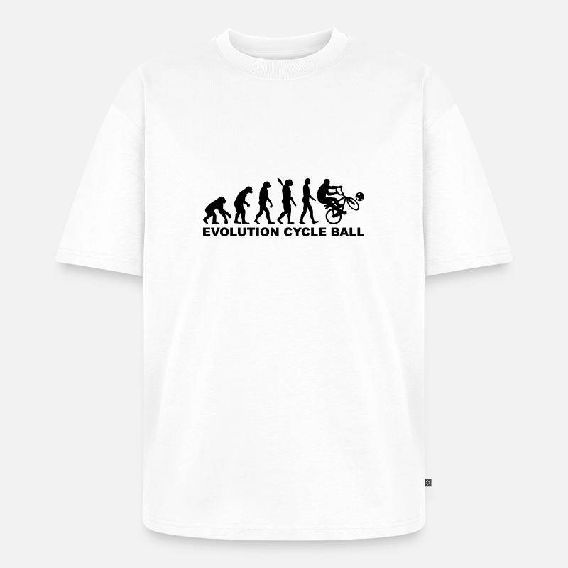 Evolution Cycle ball - T-shirt Premium bio oversize Unisexe - blanc