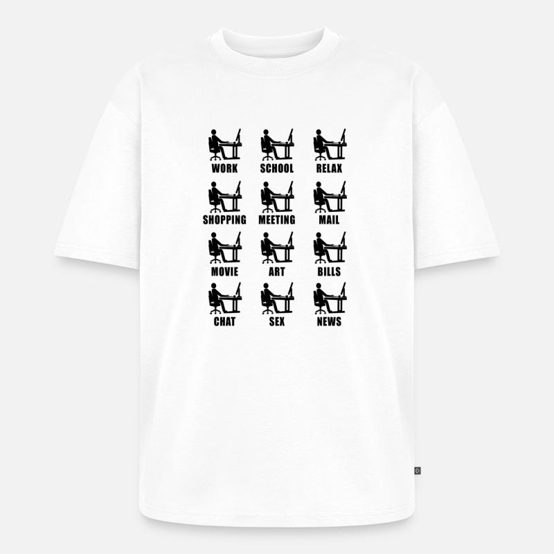Computer Homeoffice Fun Geschenk - Unisex Premium Oversized Bio T-Shirt - Weiß