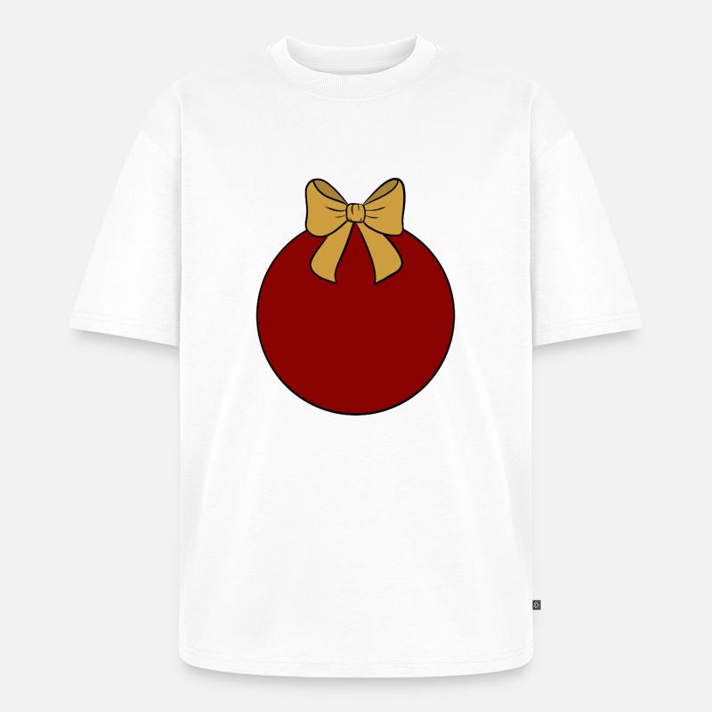 Weihnachtskugel  - Unisex Premium Oversized Bio T-Shirt - Weiß
