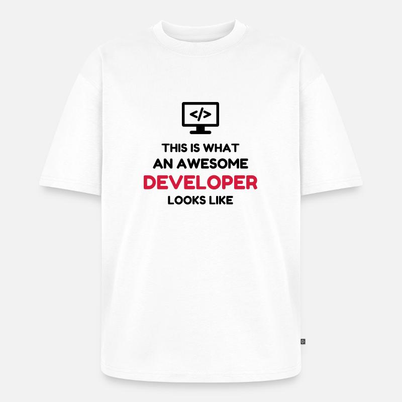 Entwickler / Informatiker / Programmierer / - Unisex Premium Oversized Bio T-Shirt - Weiß