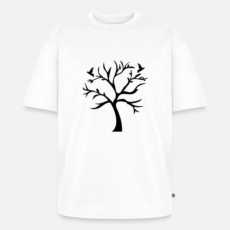 Tree & Brids - Unisex Premium Oversized Bio T-Shirt - Weiß