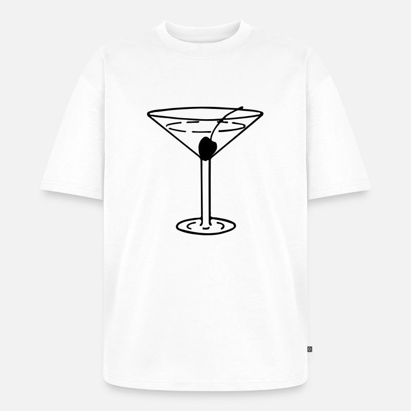 Martini mit Olive - Unisex Premium Oversized Bio T-Shirt - Weiß