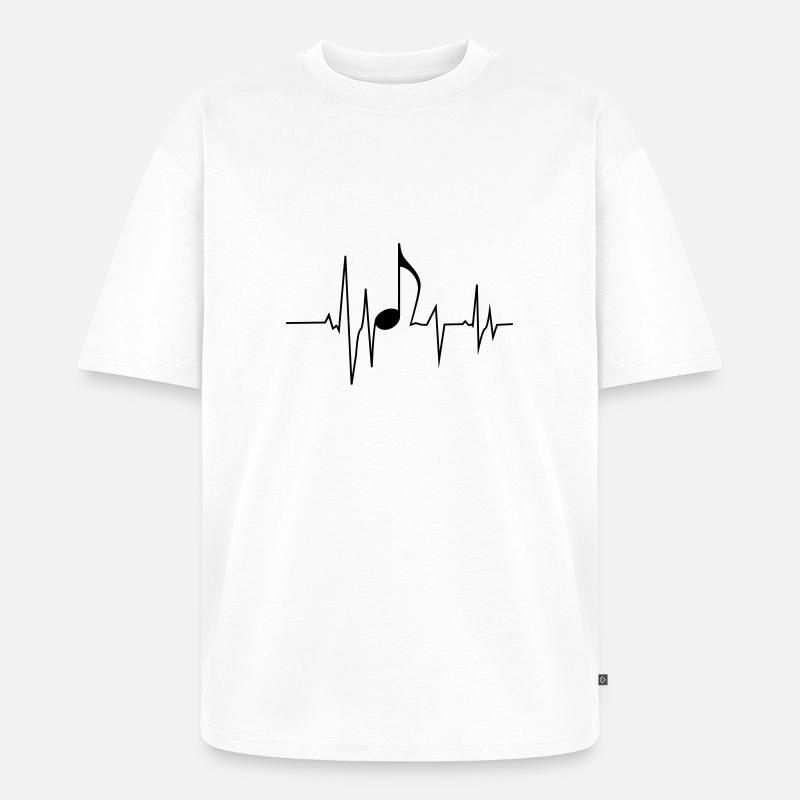 Fréquence musicale - T-shirt Premium bio oversize Unisexe - blanc