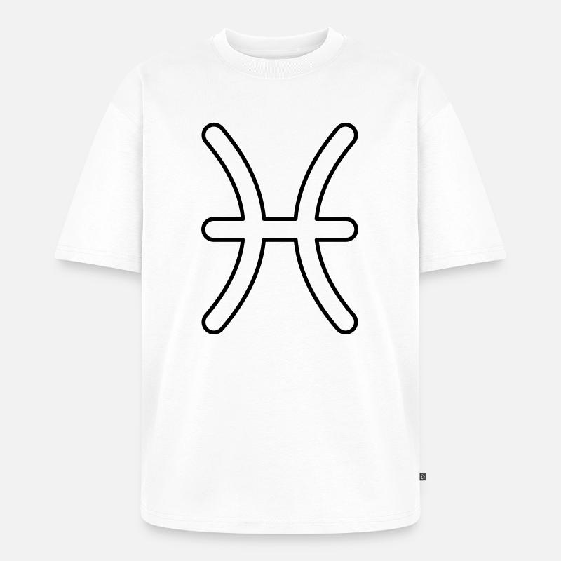Fische Sternzeichen Sternbild Tierkreiszeichen - Unisex Premium Oversized Bio T-Shirt - Weiß