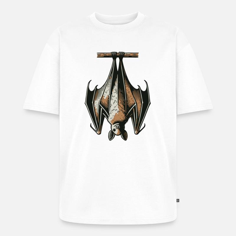 Fledermaus - Unisex Premium Oversized Bio T-Shirt - Weiß