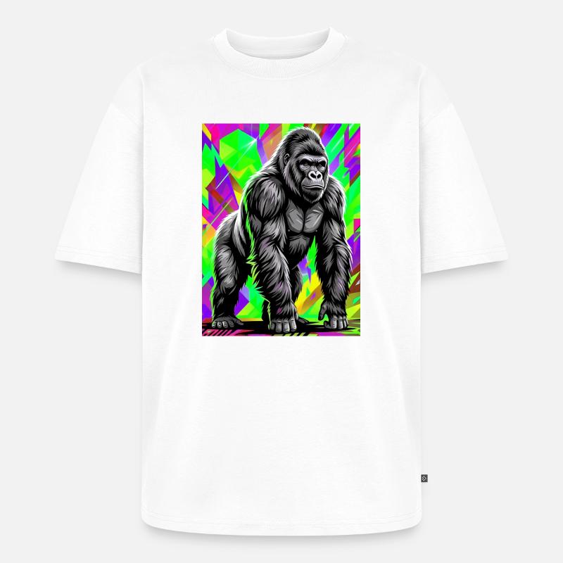 gorille - T-shirt Premium bio oversize Unisexe - blanc