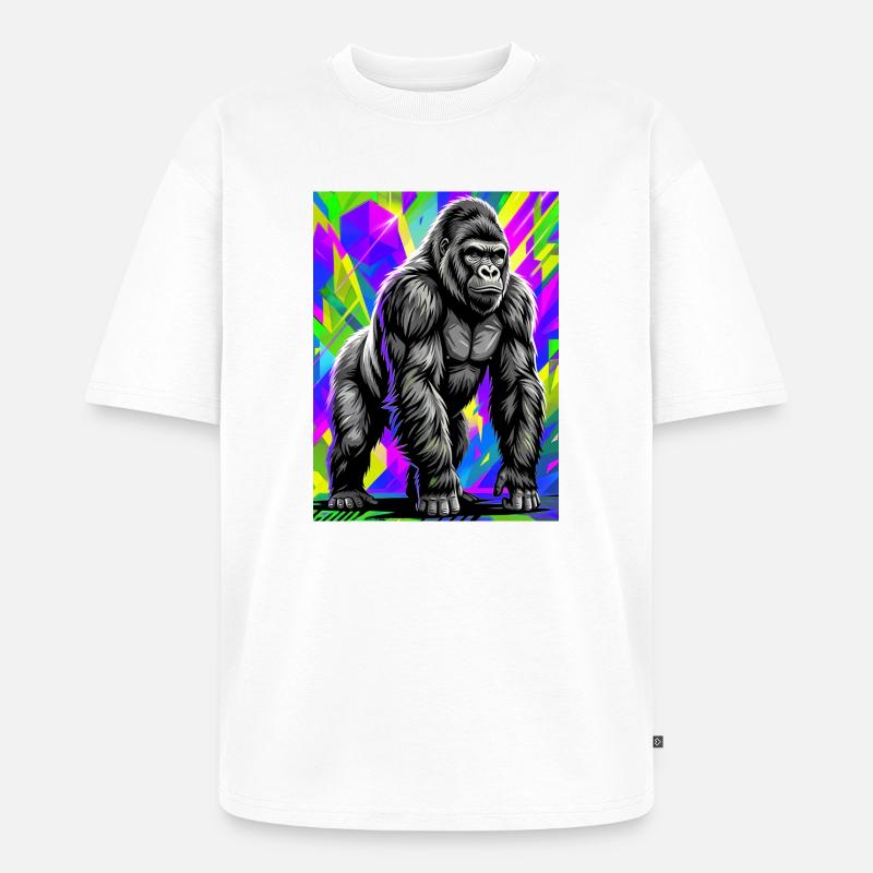 gorille - T-shirt Premium bio oversize Unisexe - blanc