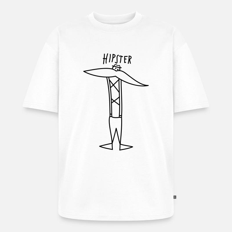 Hipster - Unisex Premium Oversized Bio T-Shirt - Weiß