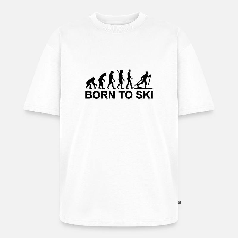 Evolution Skilanglauf - Unisex Premium Oversized Bio T-Shirt - Weiß