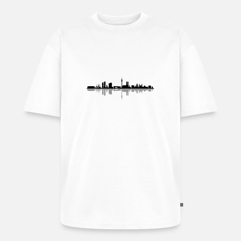 Skyline - München - Unisex Premium Oversized Bio T-Shirt - Weiß