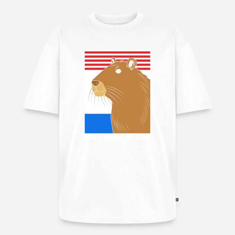 Ne t’inquiète pas, sois capy capybara - T-shirt Premium bio oversize Unisexe - blanc