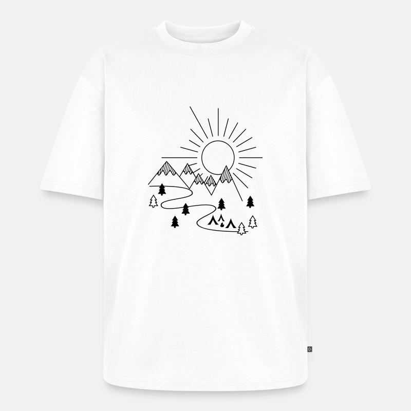 Camping - Unisex Premium Oversized Bio T-Shirt - Weiß