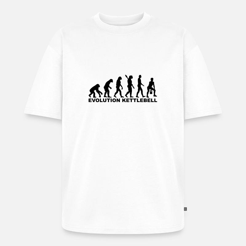 Evolution Kettlebell - Unisex Premium Oversized Organic T-Shirt - white
