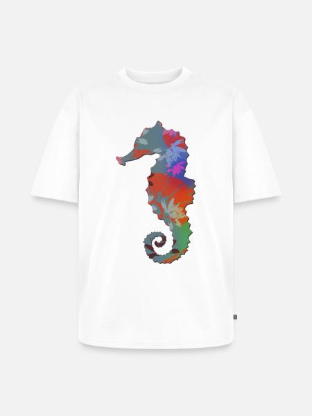 Seepferdchen - Unisex Premium Oversized Bio T-Shirt - Weiß
