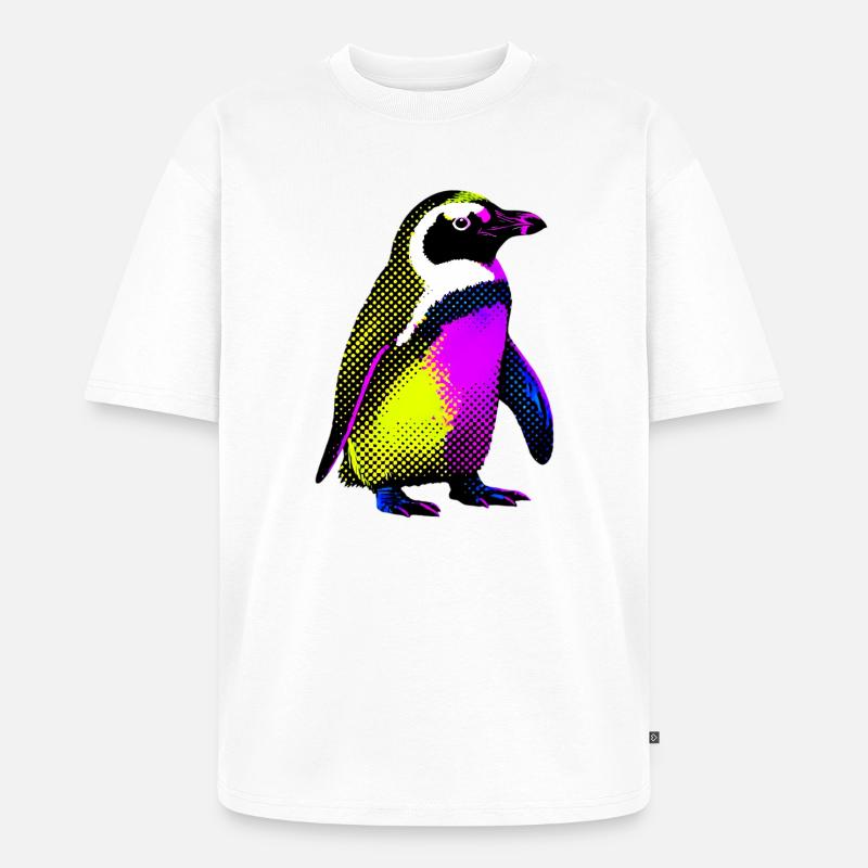 Pinguin - Unisex Premium Oversized Bio T-Shirt - Weiß
