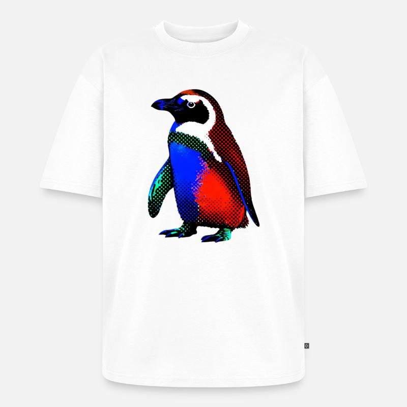 Pinguin - Unisex Premium Oversized Bio T-Shirt - Weiß