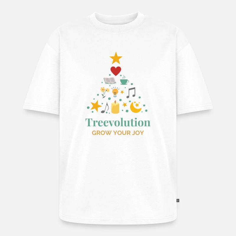 Treevolution Growing Joy - T-shirt Premium bio oversize Unisexe - blanc