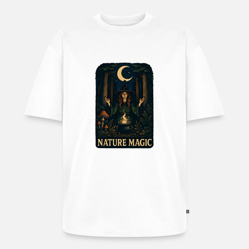Forest Magic Moon Magic - Unisex Premium Oversized Organic T-Shirt - white