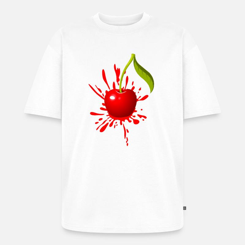 Kirsche Farbexplosion - Unisex Premium Oversized Bio T-Shirt - Weiß