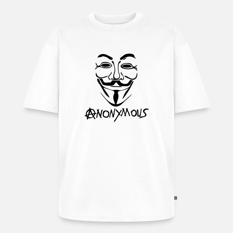 anarchy logo anonymous mask mask - Unisex Premium Oversized Organic T-Shirt - white