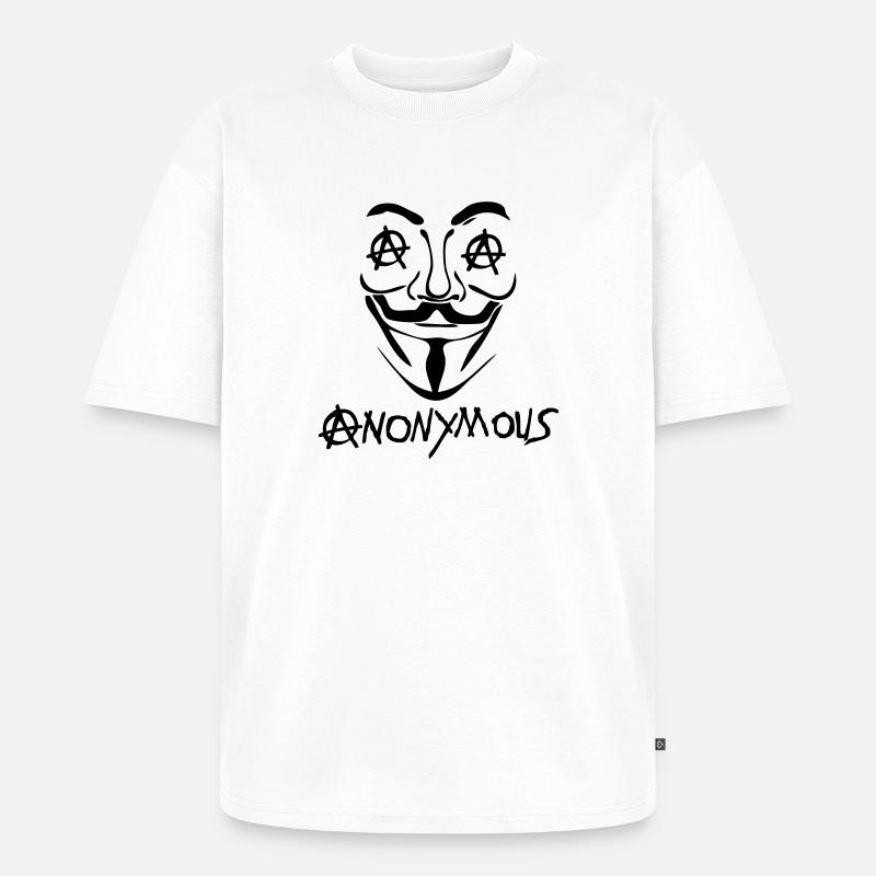 logo anarchy anonymous2 masque mask - T-shirt Premium bio oversize Unisexe - blanc