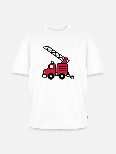 Feuerwehrauto (c) - Fire Truck - Unisex Premium Oversized Organic T-Shirt - white