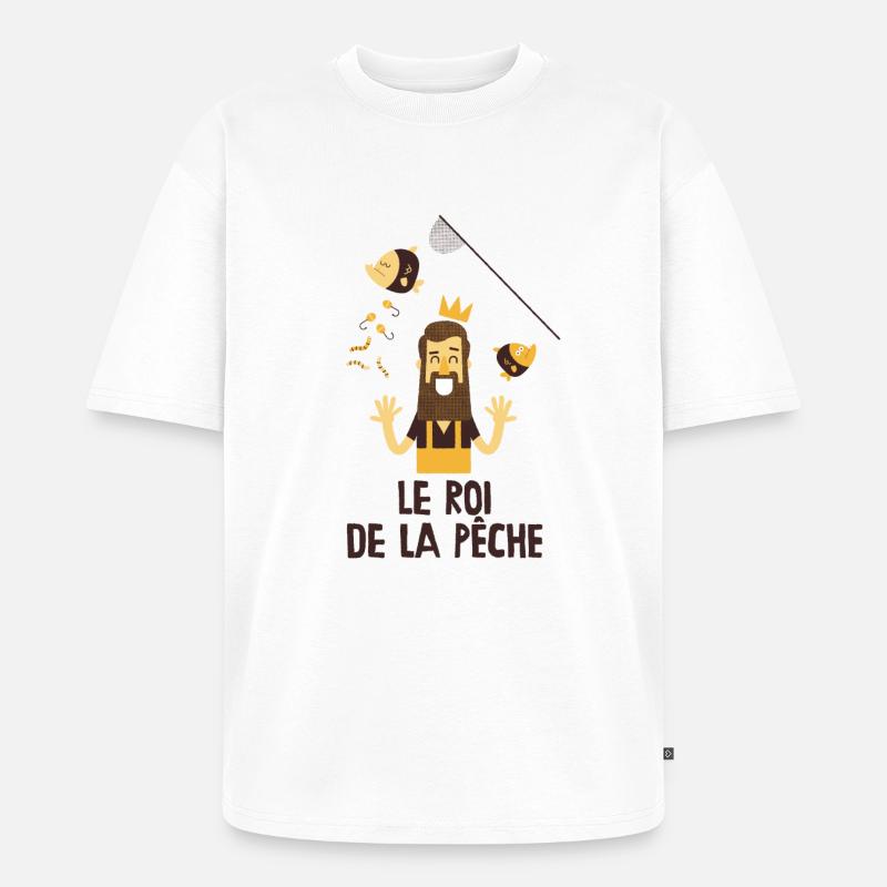 Le roi de la pêche - T-shirt Premium bio oversize Unisexe - blanc