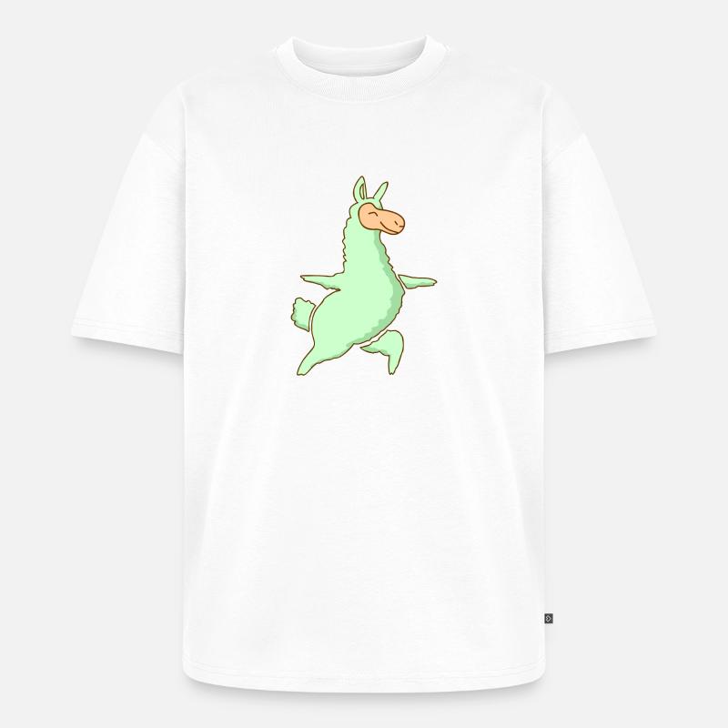 Lama - Unisex Premium Oversized Bio T-Shirt - Weiß
