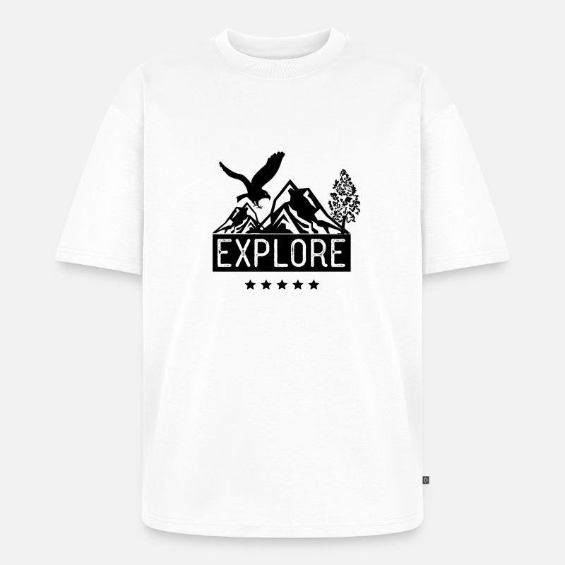 Explore - Unisex Premium Oversized Bio T-Shirt - Weiß